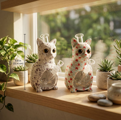 8.8'' Cat water pipe with printing - alternate angle