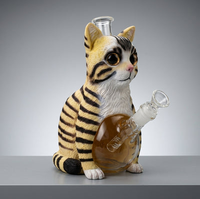 8.8'' Tabby cat water pipe - alternate angle