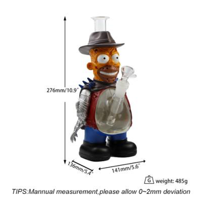 10.9'' Steel Claw Yellow Man Water Pipe - detail view