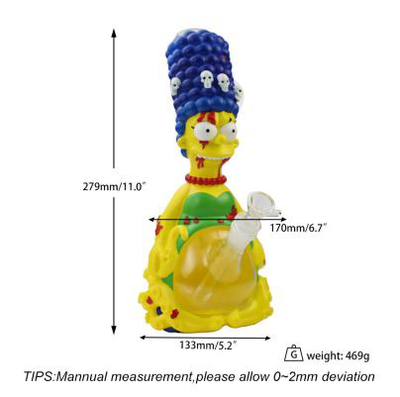 11'' Octopus Lady Water Pipe - alternate angle