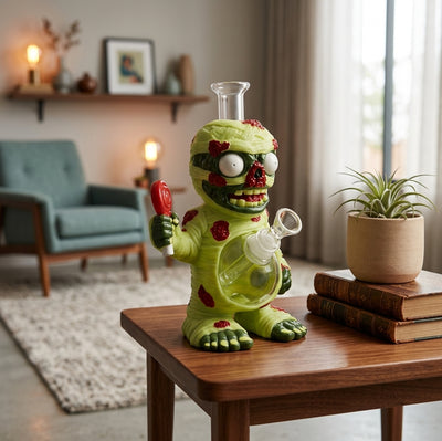 7.29" Lollipop mummy water pipe - detail view