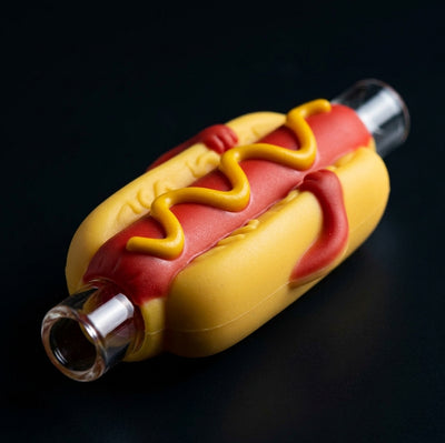 Hot dog straight tube glass pipe - alternate angle