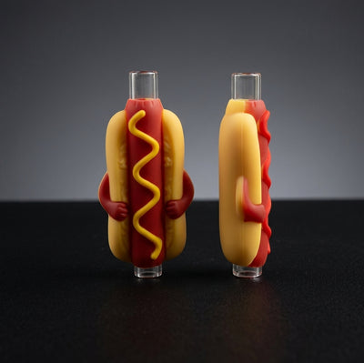 Hot dog straight tube glass pipe - detail view
