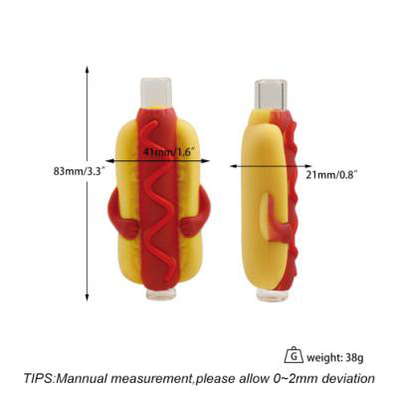 Hot dog straight tube glass pipe - lifestyle shot