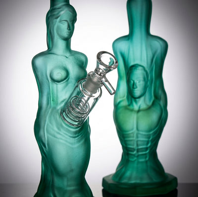 11" Artistic couple water pipe - alternate angle
