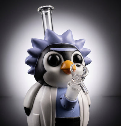 6.6" Penguin Scientist Water Pipe - alternate angle