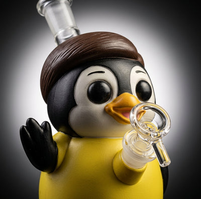 6.8" Penguin Politician Water Pipe - alternate angle