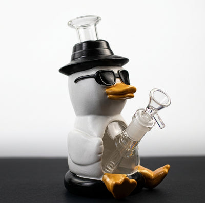 8" Sunglasses duck water pipe - alternate angle