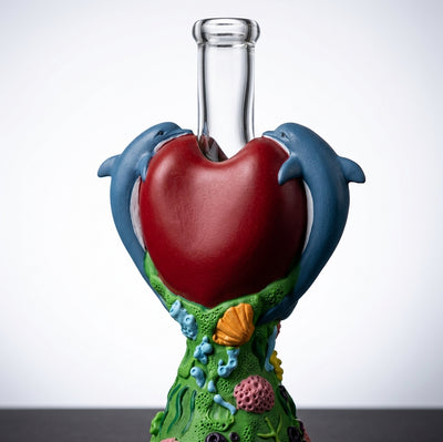 10.4" Dolphin water pipe - alternate angle