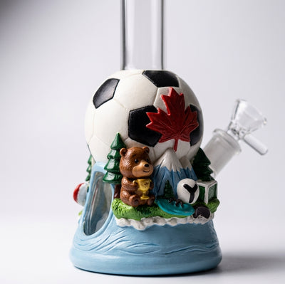 10.4" Maple leaf soccer water pipe - scale reference
