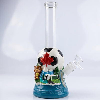 10.4" Maple leaf soccer water pipe - alternate angle
