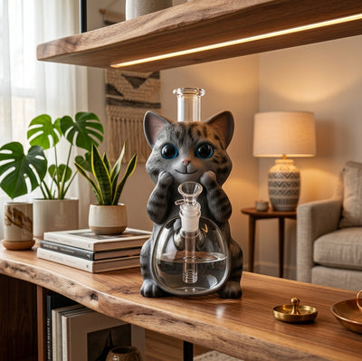 9.4" Shorthair cat water pipe - detail view