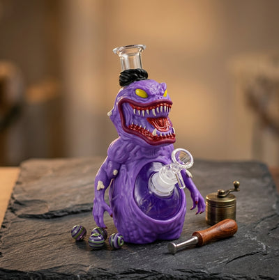 8.6" Mutated eggplant water pipe - detail view