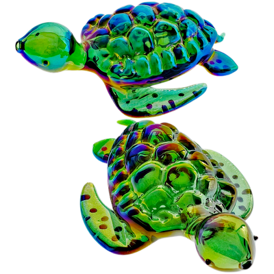 4" Iridescent Turtle Hand Pipe - main product photo