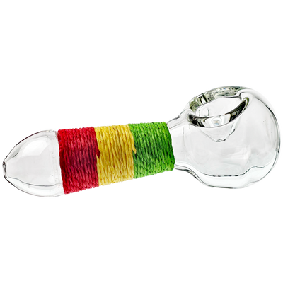 4.5" Hemp Wrapped Clear Hand Pipe - photo 2
