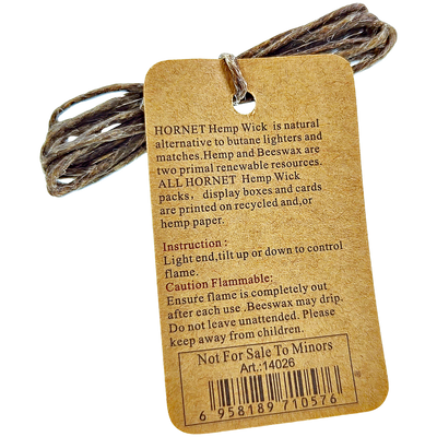 Hornet Hemp Wick 60pcs - scale reference