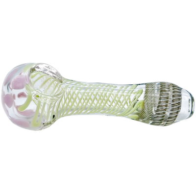 4" Color Spiral Glass Hand Pipe - detail view