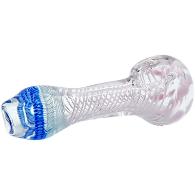 4" Color Spiral Glass Hand Pipe - close-up view