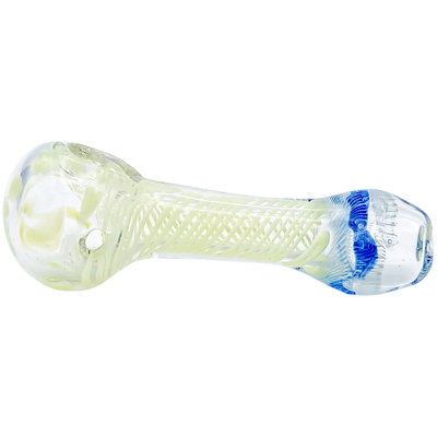 4" Color Spiral Glass Hand Pipe - alternate angle