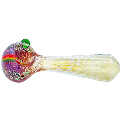 4.5″ GLASS COLOR FUME RASTA HAND PIPE