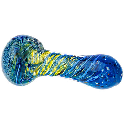4" Fume Color Swirl Glass Hand Pipe - alternate angle