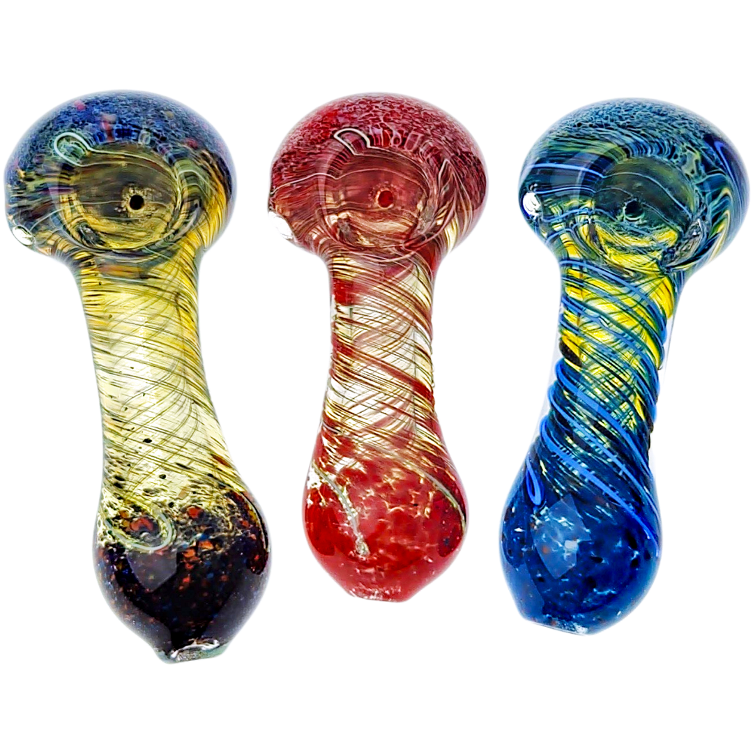 4″ FUME COLOR SWIRL GLASS HAND PIPE
