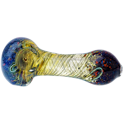 4" Fume Color Swirl Glass Hand Pipe - in use