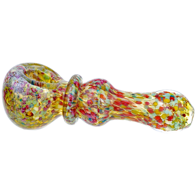 4.5" Confetti Frit Orb Body Maria Hand Pipe - close-up view