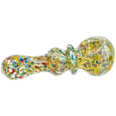 4.5" Confetti Frit Orb Body Maria Hand Pipe - detail view