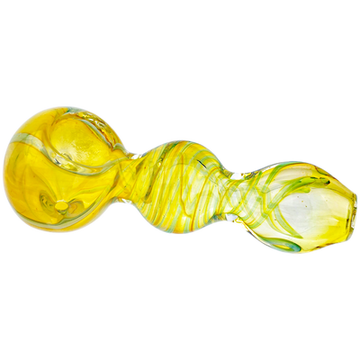 4" Fume w/ Single Color Line Swirl Hand Pipe - alternate angle