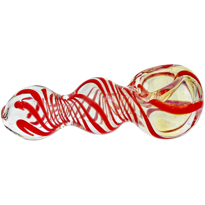 4" Fume w/ Single Color Line Swirl Hand Pipe - detail view