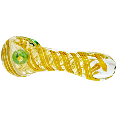 4.5" Fume Single Color Swirl w/ Color Accent Hand Pipe - close-up view
