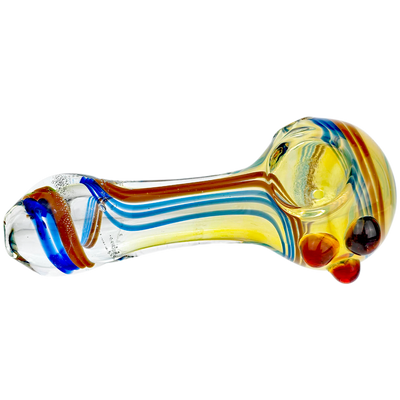 4.5" Fume Multi Color Swirl w/ 3 Dots Hand Pipe - alternate angle
