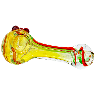 4.5" Fume Multi Color Swirl w/ 3 Dots Hand Pipe - detail view