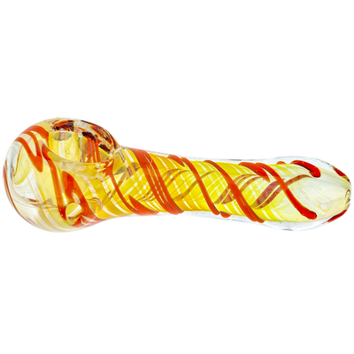 4.5" Fume w/ Single Color Line Swirl Three Dot Hand Pipe - additional view