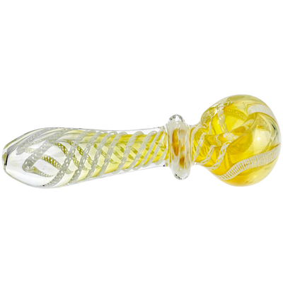 5" Fume w/ Color Twist Cane & Maria Neck Hand Pipe - detail view