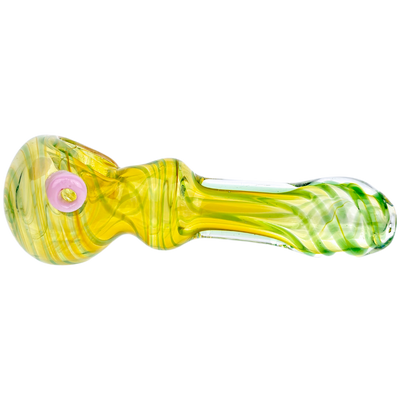 4.5" Green Fume w/ Color Accent & Dots Hand Pipe - alternate angle