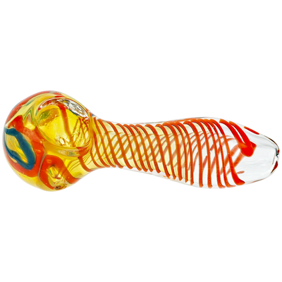 4.5" Fume w/ Color Swirl & Flower Head Hand Pipe