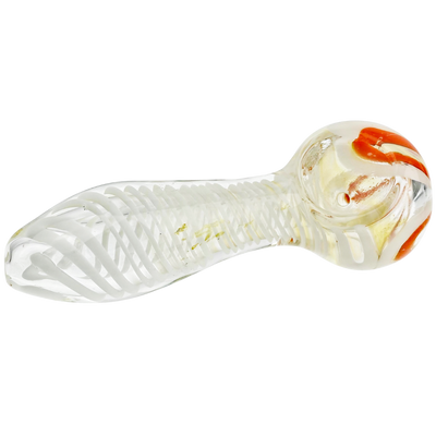 4.5" Fume w/ Color Swirl & Flower Head Hand Pipe