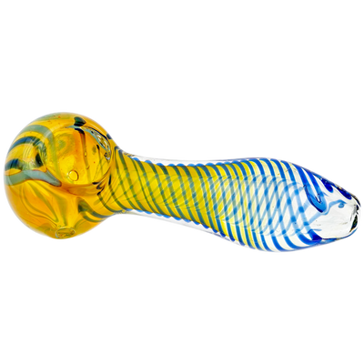 4.5" Fume w/ Color Swirl & Flower Head Hand Pipe