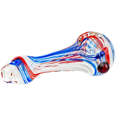 4" Color Swirl Twist Head & Mouth Hand Pipe - alternate angle