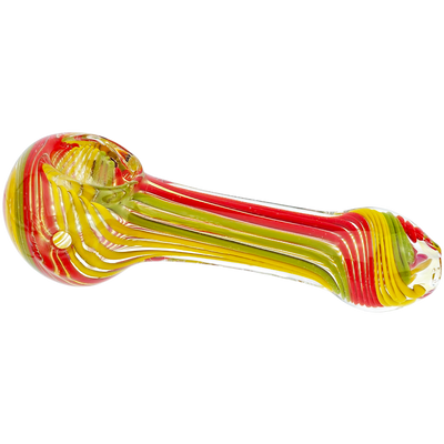 4" Color Swirl Twist Head & Mouth Hand Pipe - detail view