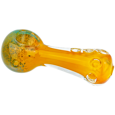 4" Frit Head Fume Inside Body Clear Dot Accent Hand Pipe - alternate angle