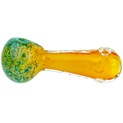 4" Frit Head Fume Inside Body Clear Dot Accent Hand Pipe - detail view