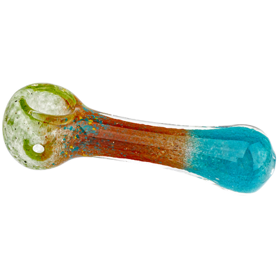 5" Tri Color Frit Thick Hand Pipe - close-up view