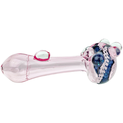 5" Assorted Pink Hand Pipe w/ Dots - alternate angle