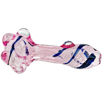 5" Assorted Pink Hand Pipe w/ Dots - close-up view