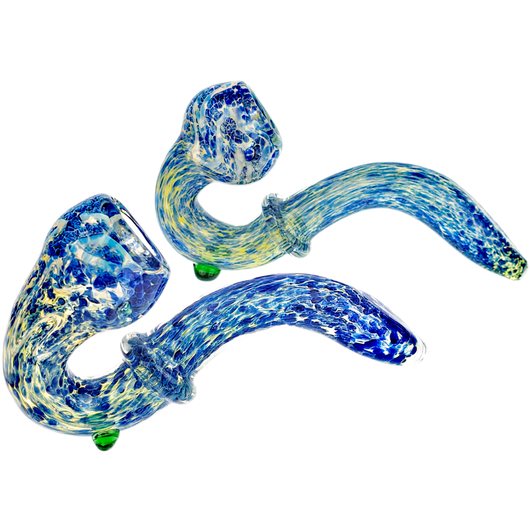 6" Blue Frit & Fume Sherlock