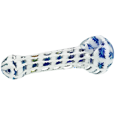 5" Cobalt w/ White Accent Bubble Trap Hand Pipe - alternate angle