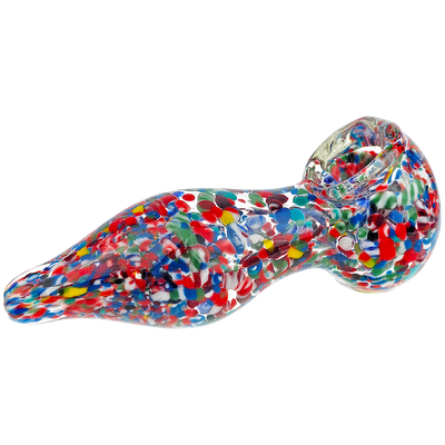 5" Rainbow Confetti Cone Frit Hand Pipe - alternate angle